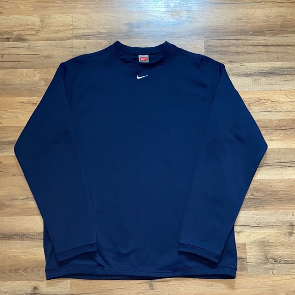 Y2K Nike team center swoosh Therma-Fit crewneck - Picture 1 of 5